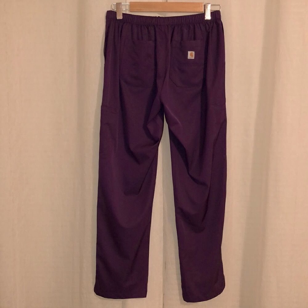 carhartt SP Force Purple Scrub Pants with Six Pockets Gold Drawstrings - Picture 2 of 14